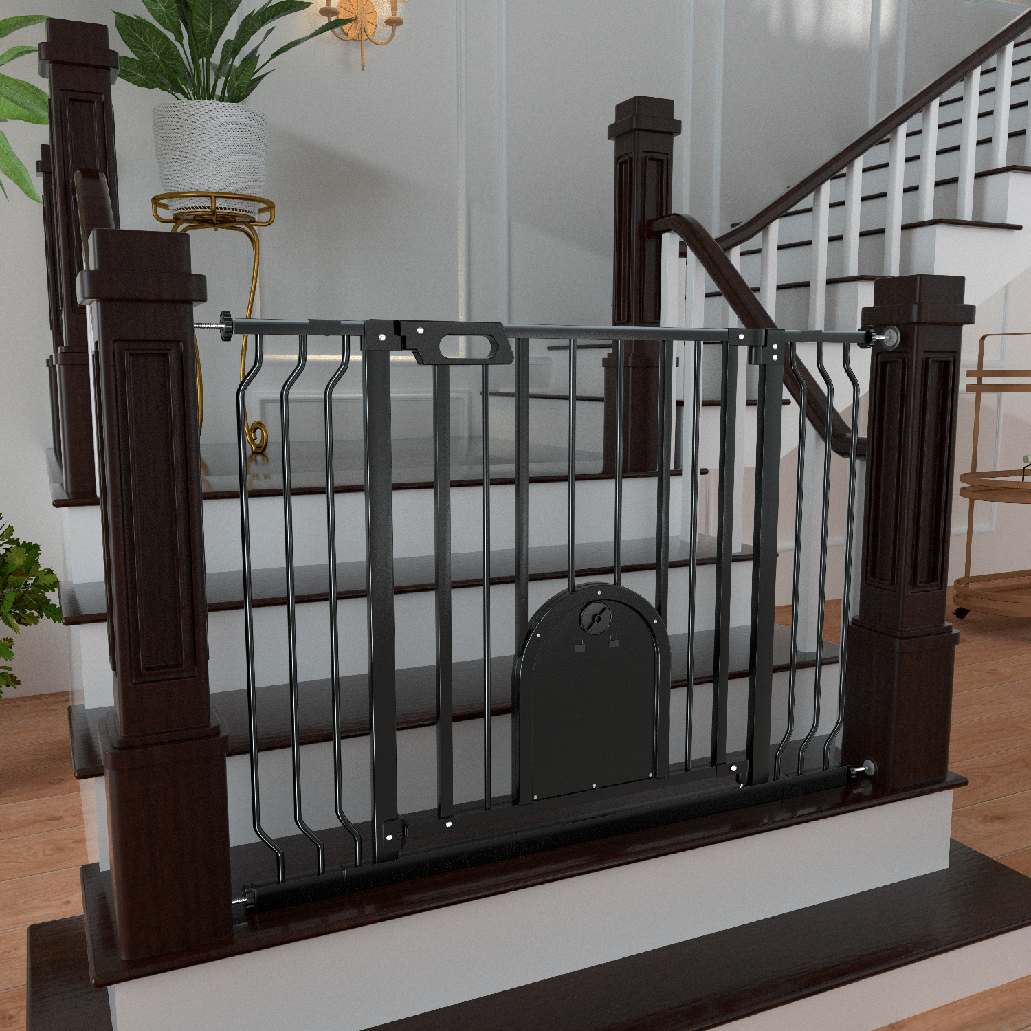 FairyBaby Premium Quality Baby Gate with Cat Door