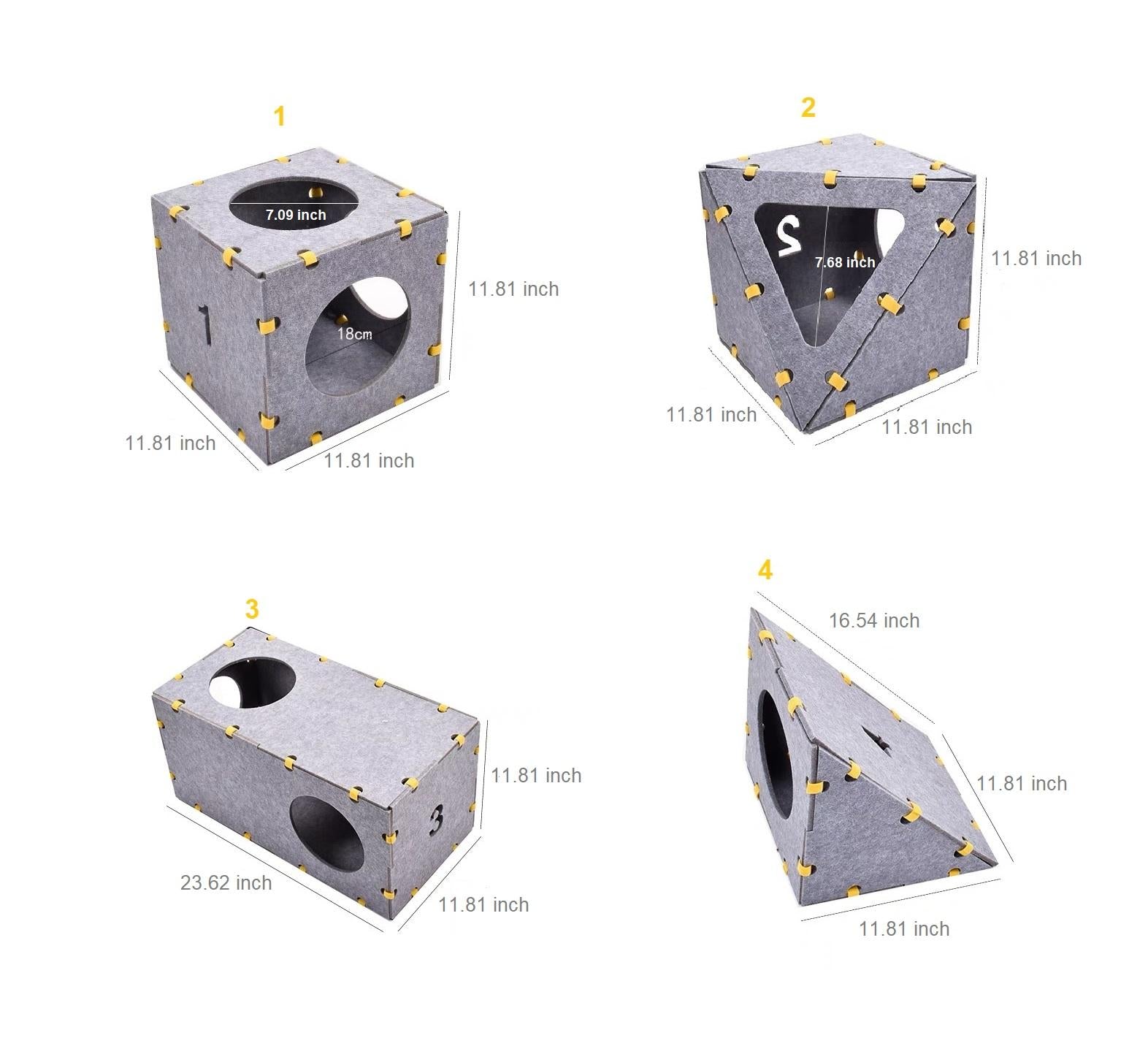 Cat Castle cubes Customizable & Modular Cat House/Tree/Condo -Number Stacking Fun