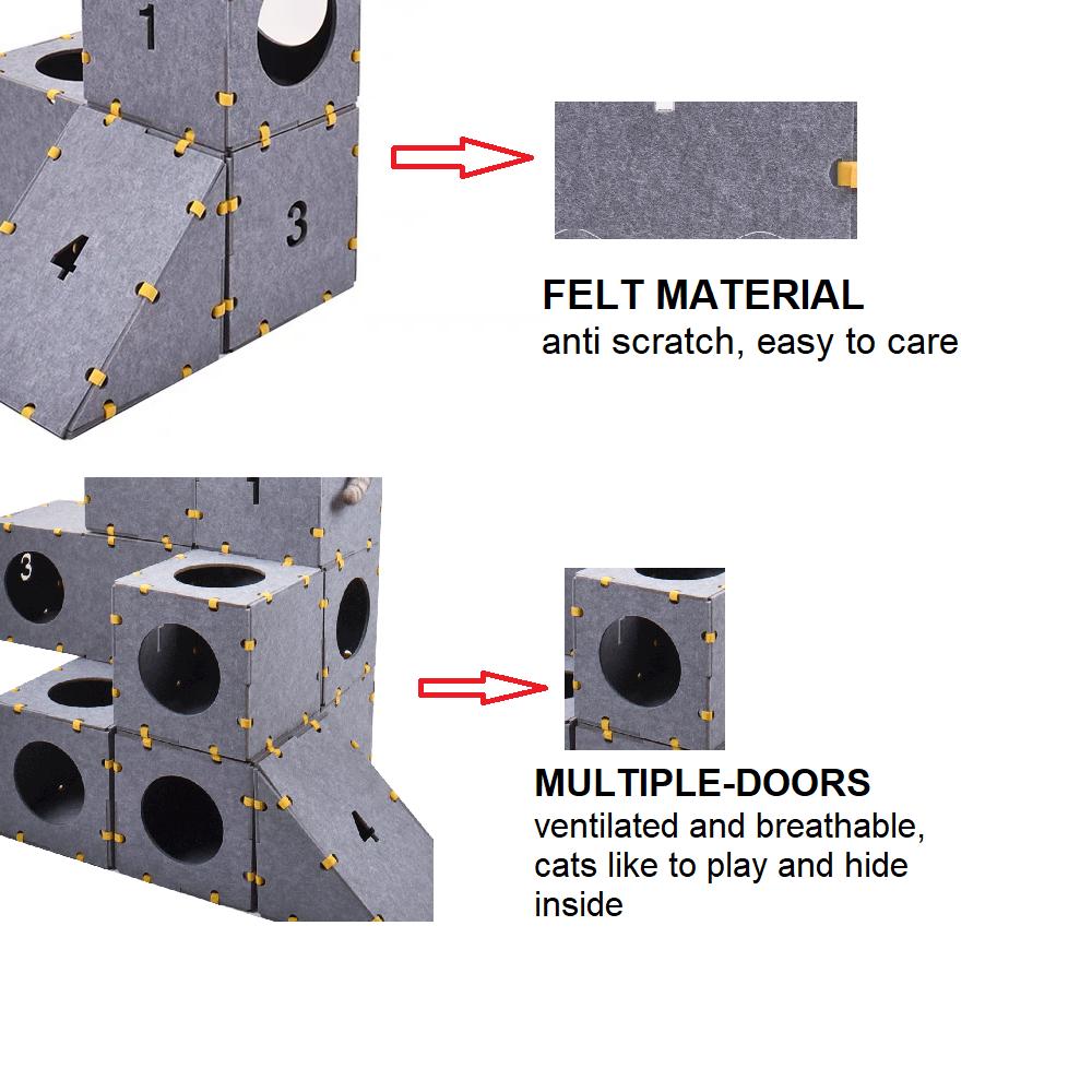 Cat Castle cubes Customizable & Modular Cat House/Tree/Condo -Number Stacking Fun