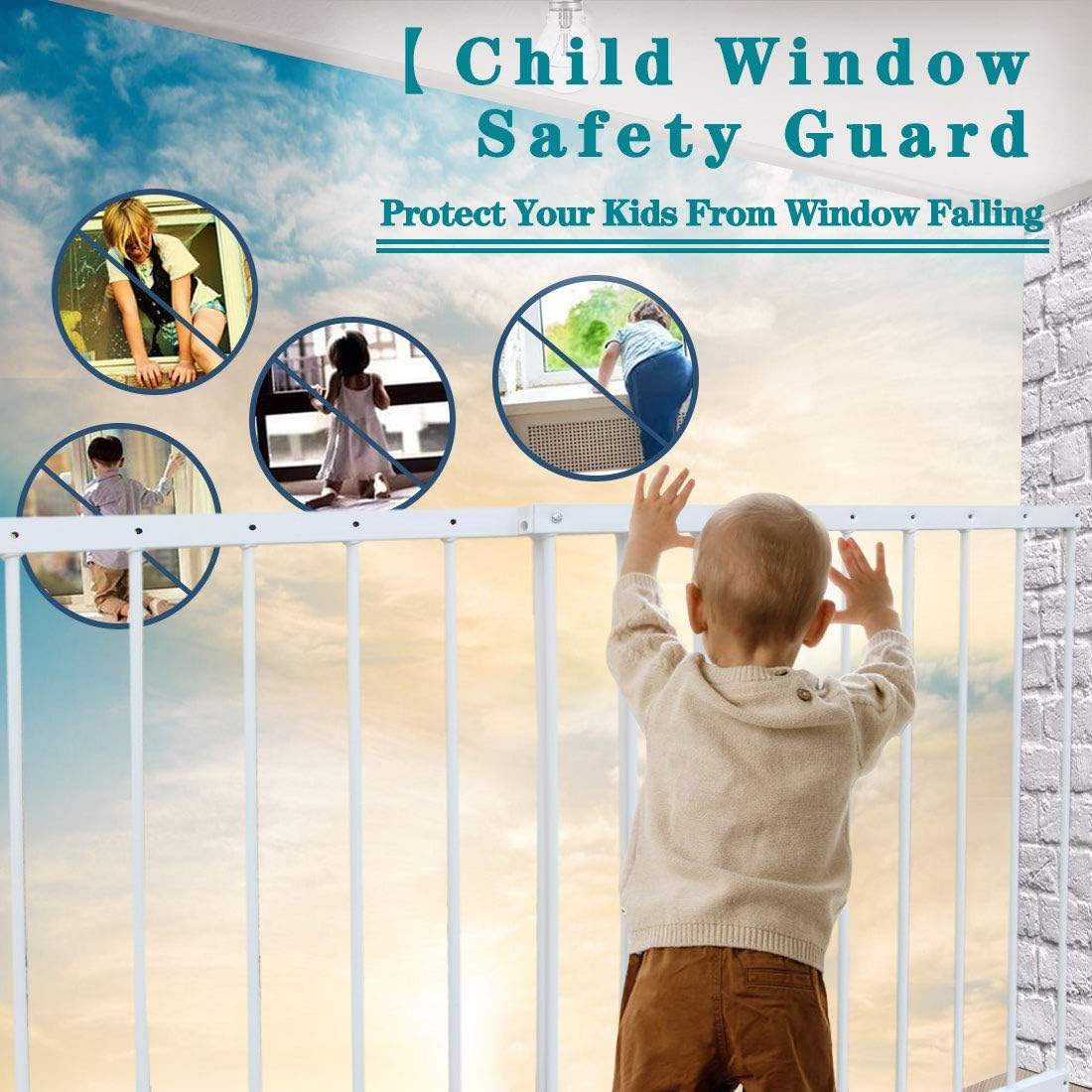 FairyBaby Childproof Interior Bar Guard for Windows Adjustable Wide
