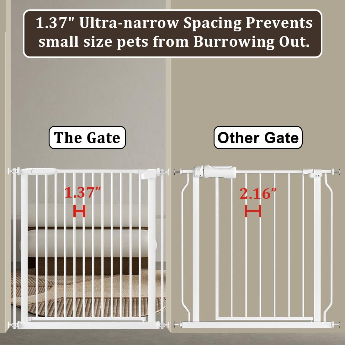 FairyBaby 30" Tall Safety Gate with Narrow Bar Spacing