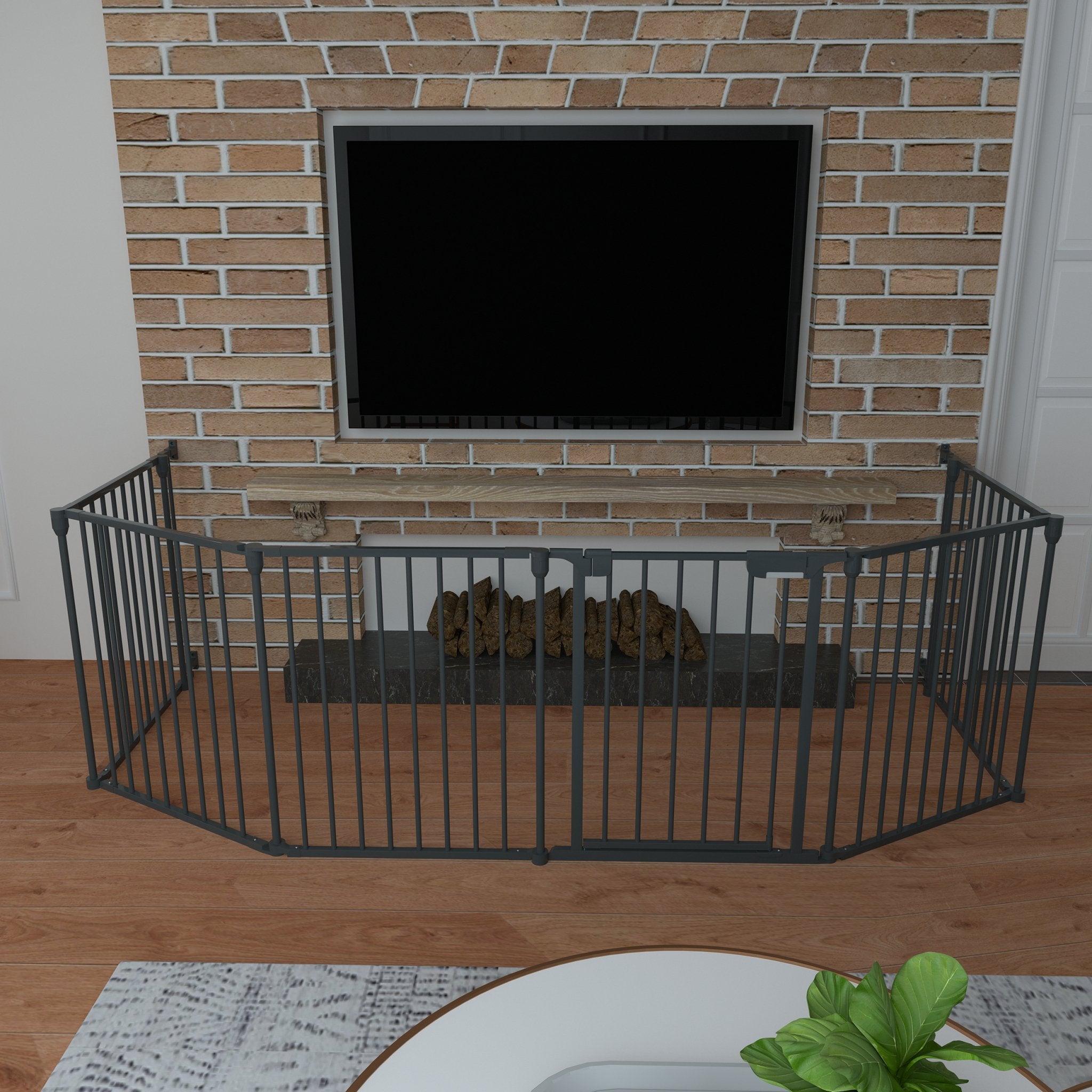 FairyBaby 3/6/8-Panel Wall-Mount Baby Gate,White/Charcoal Gray