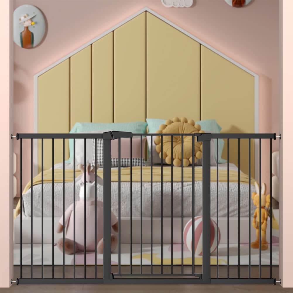 FairyBaby 38.5" Extra Tall Baby Gate for Stairs with Secure Locking Mechanism