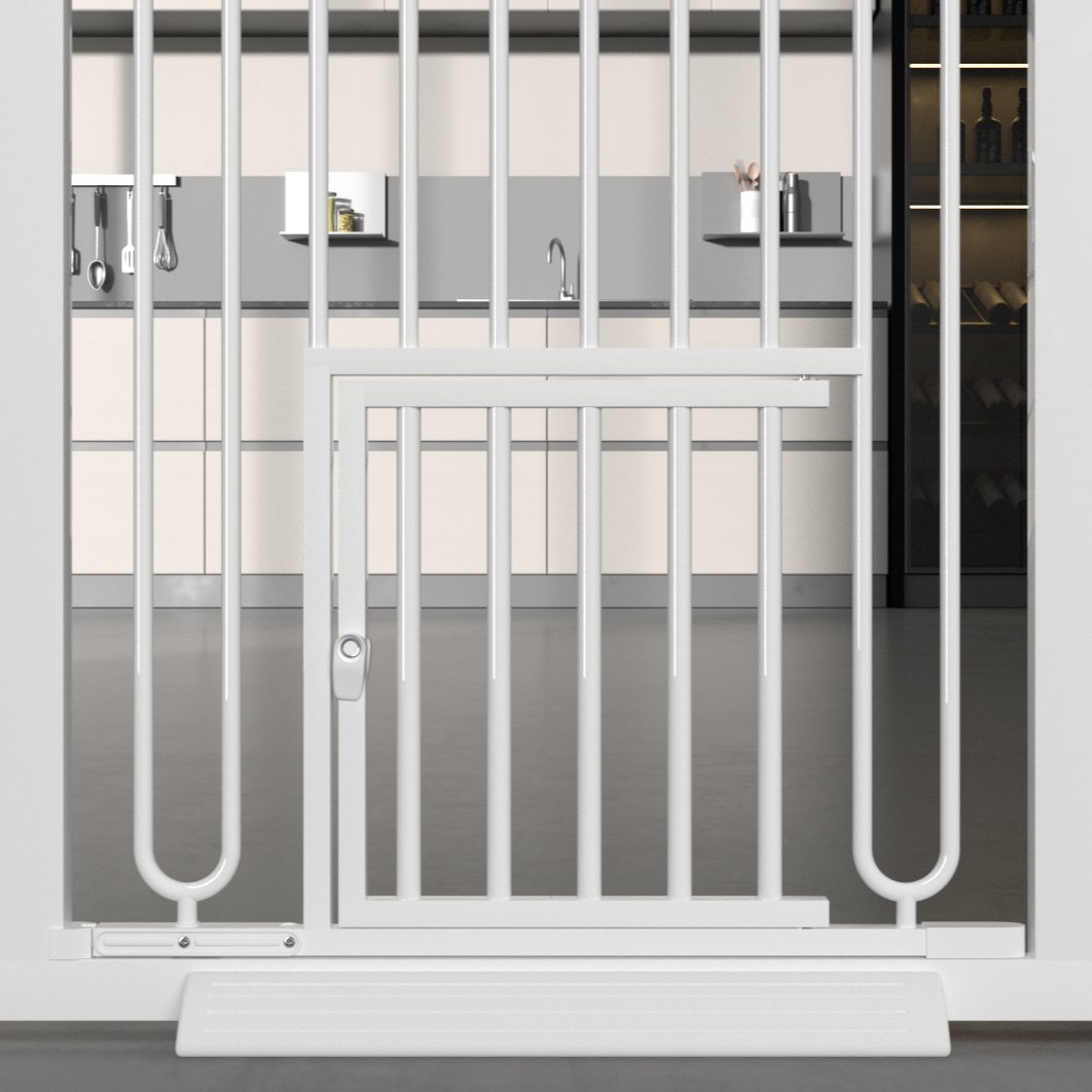FairyBaby 61" Tall Pet Gate with Cat Door - FairyBaby