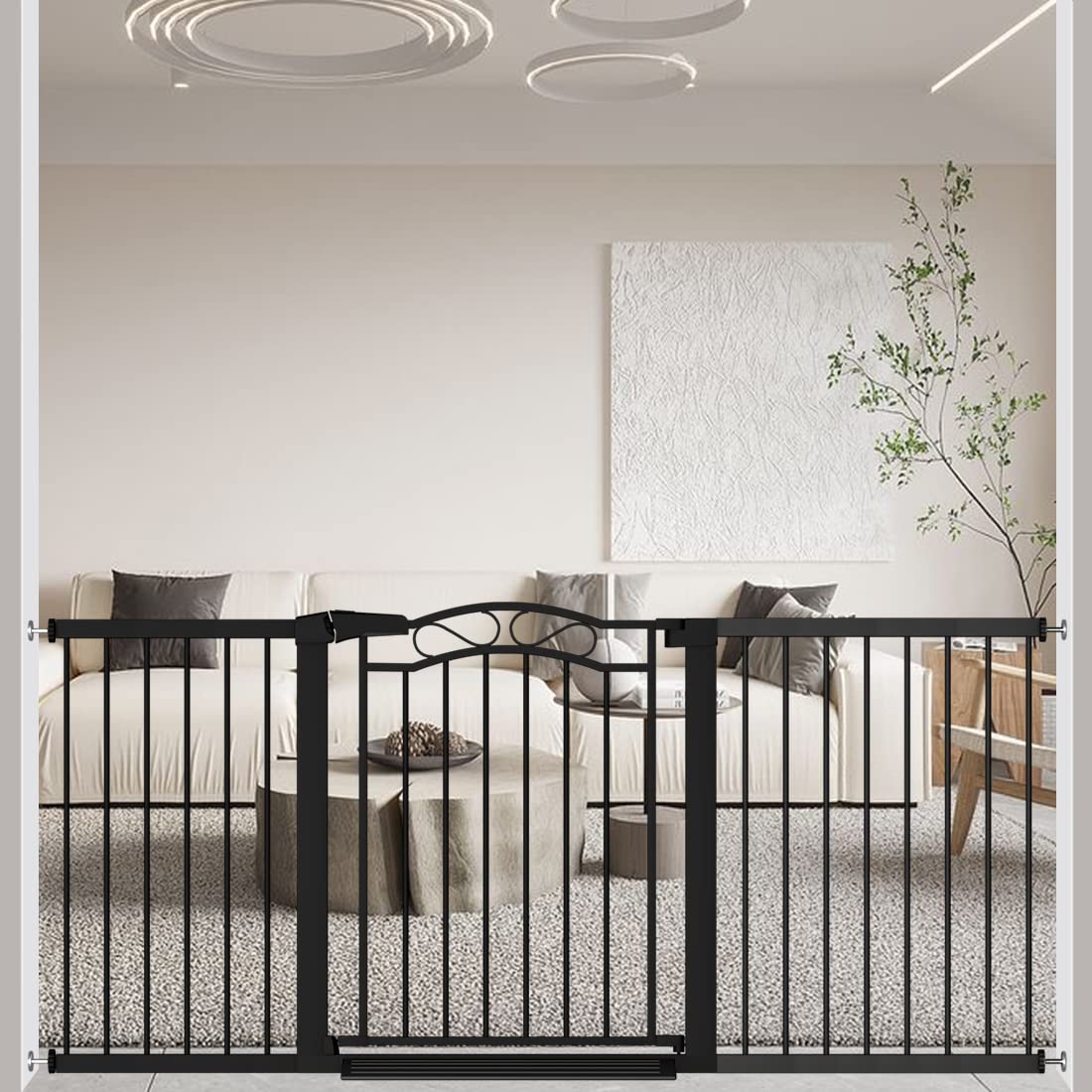 FairyBaby Arch-Shaped Décor Gate With 23.5" Extra Wide Walk Through Door