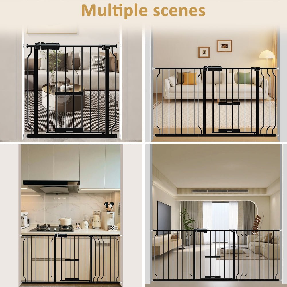 FairyBaby Extra Wide Baby Gate, Easy Install Extra Security With Cat Door - FairyBaby
