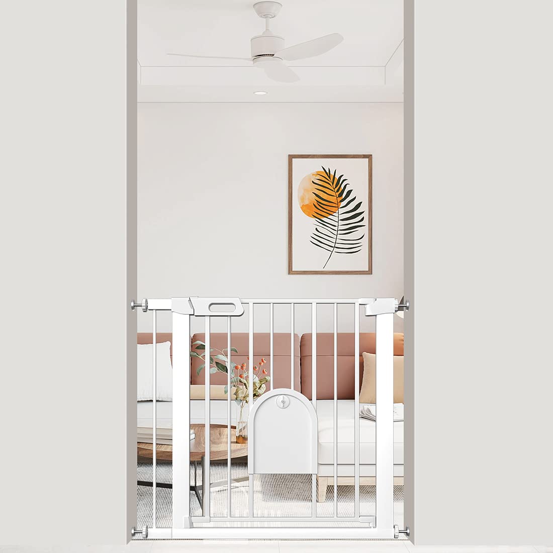 FairyBaby Premium Quality Baby Gate with Cat Door