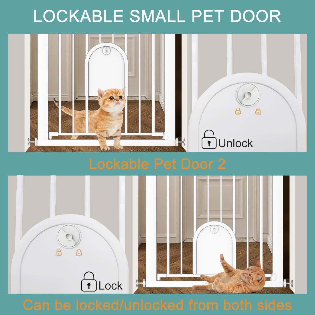 FairyBaby Premium Quality Baby Gate with Cat Door