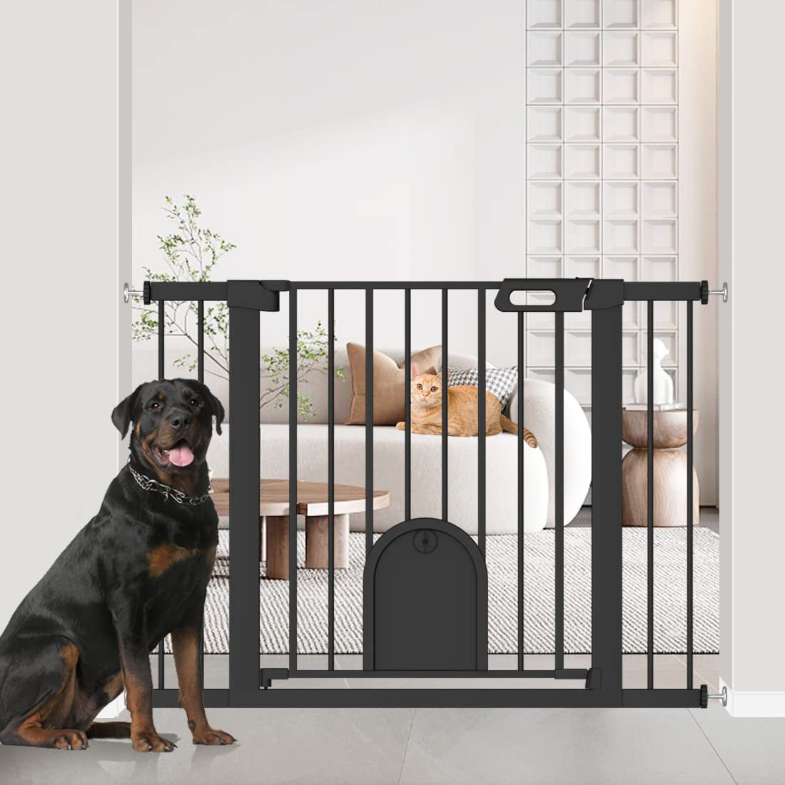 FairyBaby Premium Quality Baby Gate with Cat Door