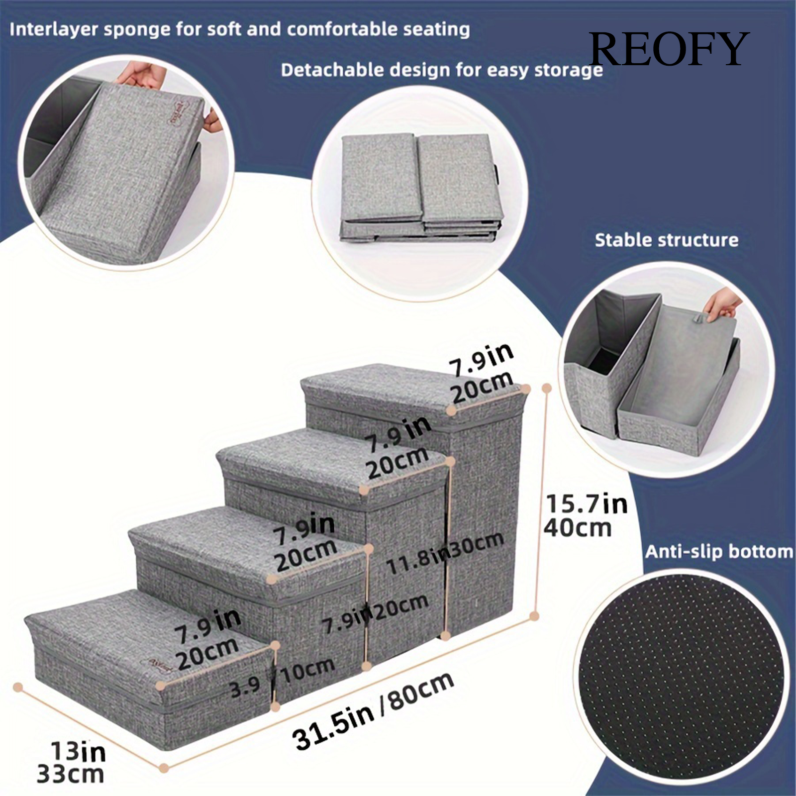 Reofy Four-Step Pet Stairs